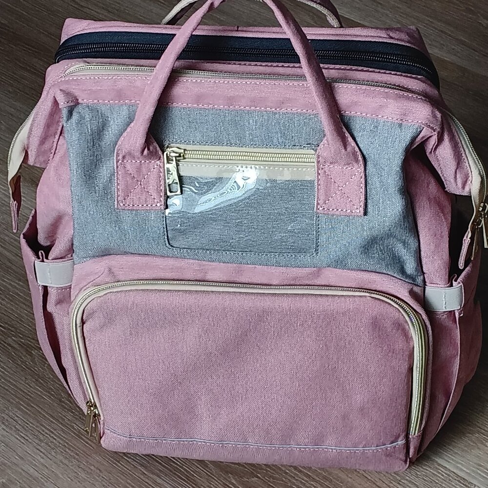 WiseWater Diaper Bag Backpack Changing Station USB Changing Port Pink